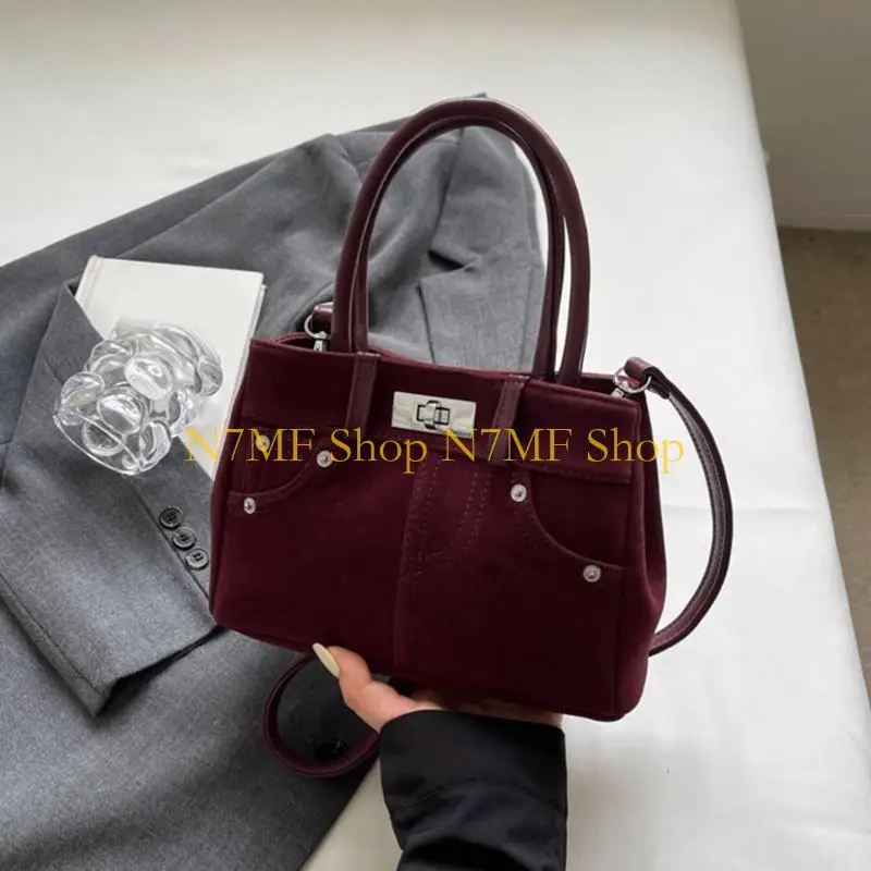 N7MF عملية PU Crossbody حقيبة الكتف واسعة حقيبة يد للاستخدام اليومي