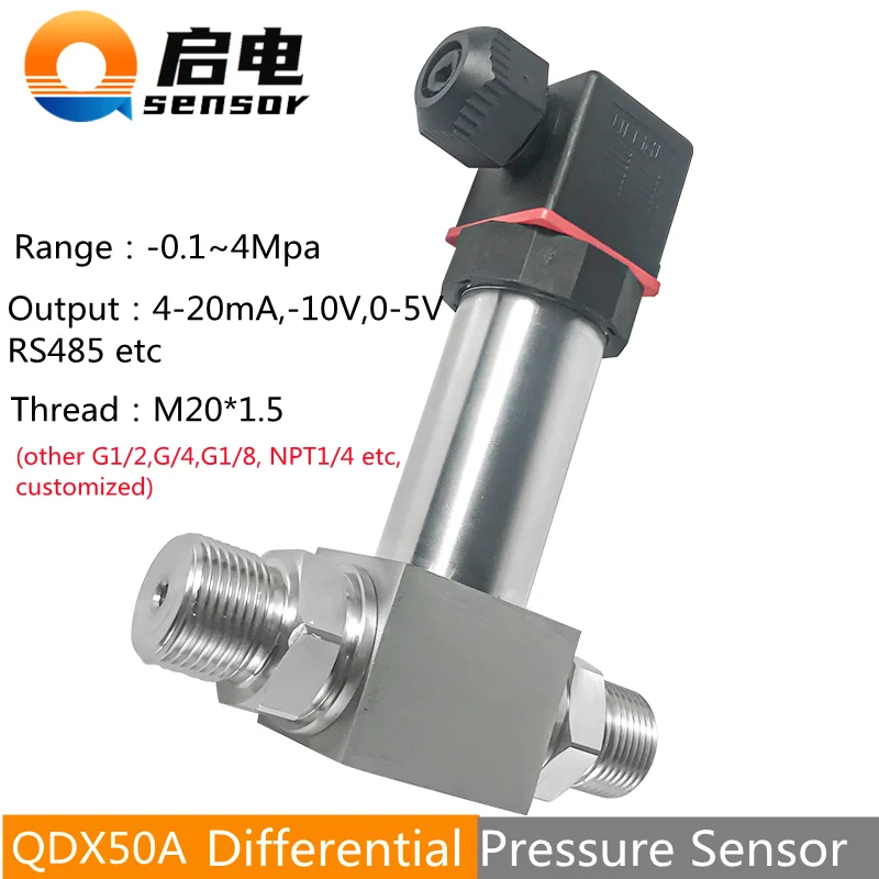 

4-20mA RS485 0-10V Differential Pressure Transmitter Sensor 0-100Kpa 1Mpa M20*1.5