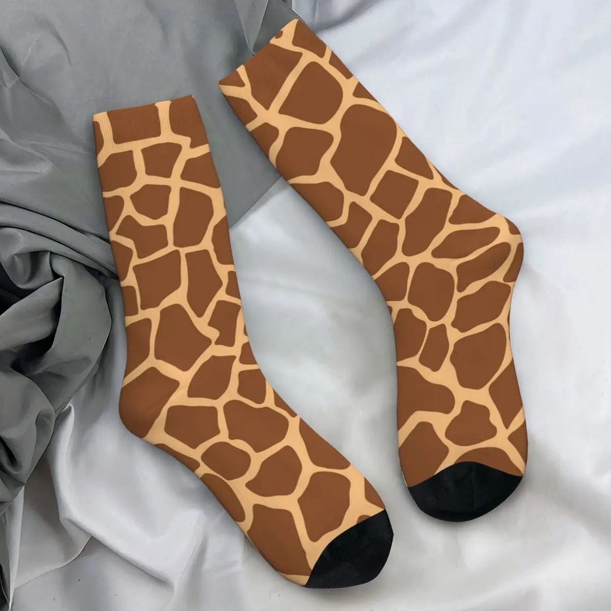 Giraffe Animal Print Socks Brown Spots Modern Stockings Autumn Anti Skid Female Socks Soft Custom Running Socks