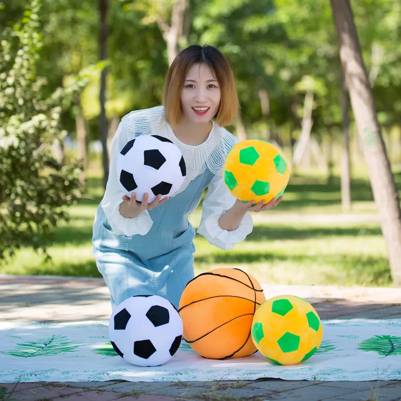 Creative Simulation Football Basketball Plush Toys Soft Spherical Dolls Children Room Decoration Boys Gifts Plushies Kawaii