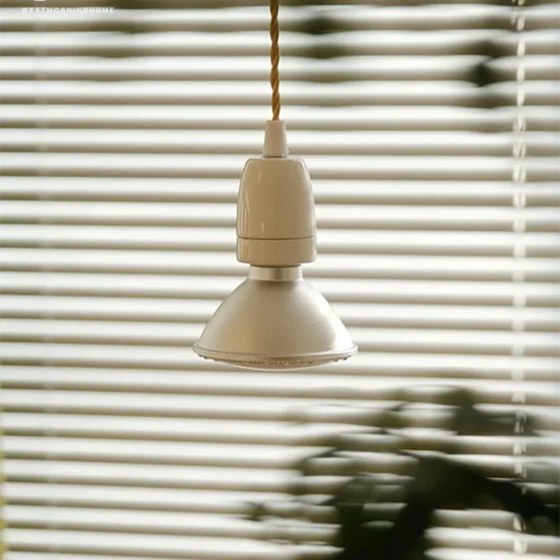 

Nordic Industrial Wind Creative Bedside Bar Restaurant Led Ceramic Hanging Wire Small Spotlight
