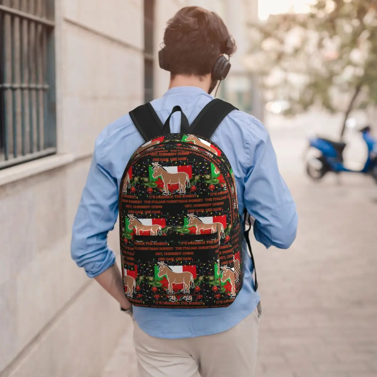 

Dominick The Italian Christmas Donkey Backpack Boys Girls BookBag Children School Bag Computer Shoulder Bags for Men Women