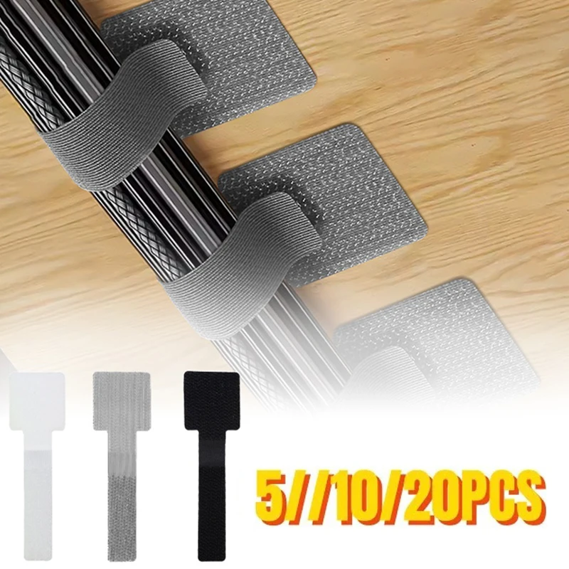 5/10/20PCS Lösbare Kabel Organizer Krawatten Maus Kopfhörer Draht Management Nylon Kabel Krawatten Wiederverwendbare Schleife Hoop band Straps Krawatte
