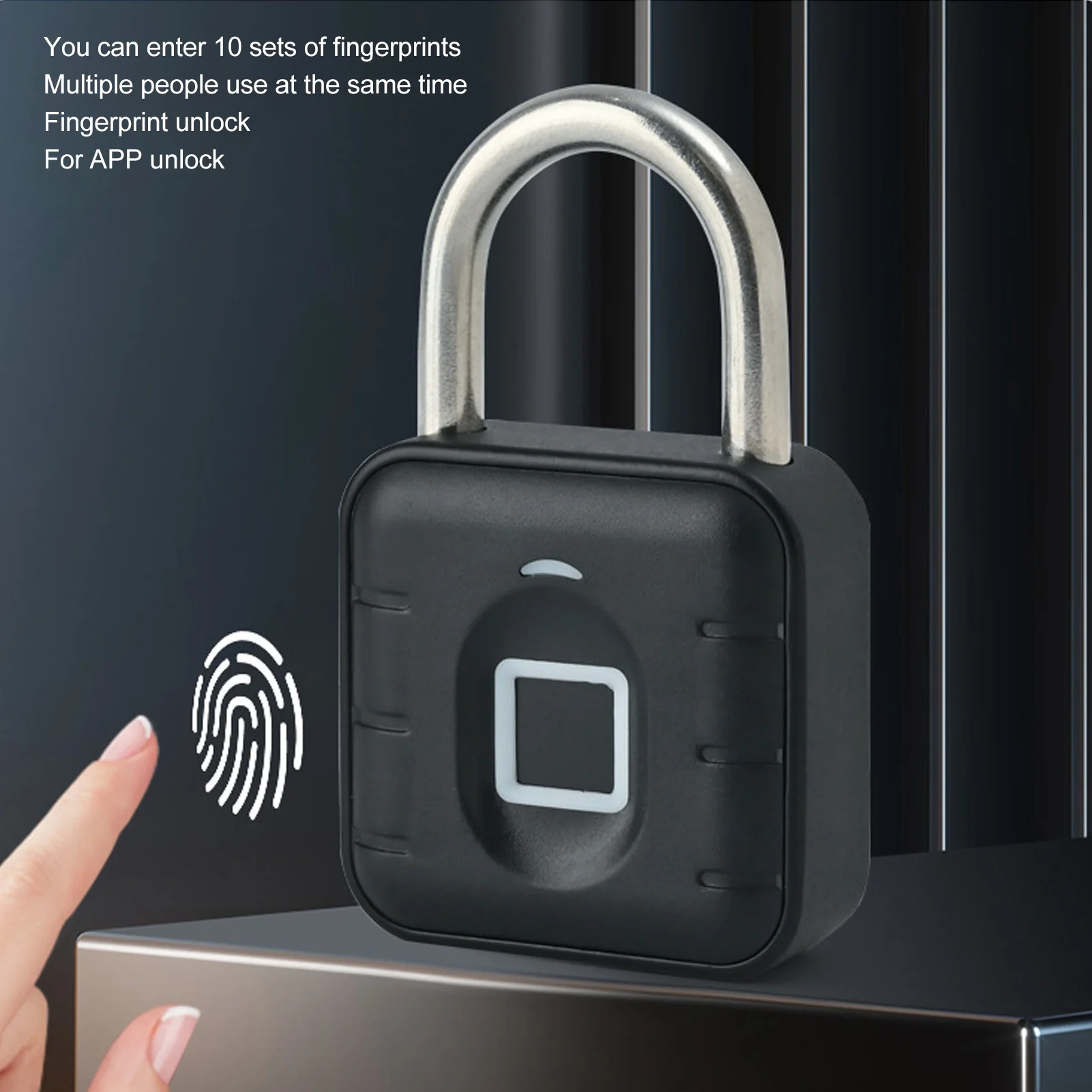 Smart Padlock Fingerprint Padlock Keyless  for TUYA APP Unlocking Fast Identification for Dorm for Cabinet for Locker