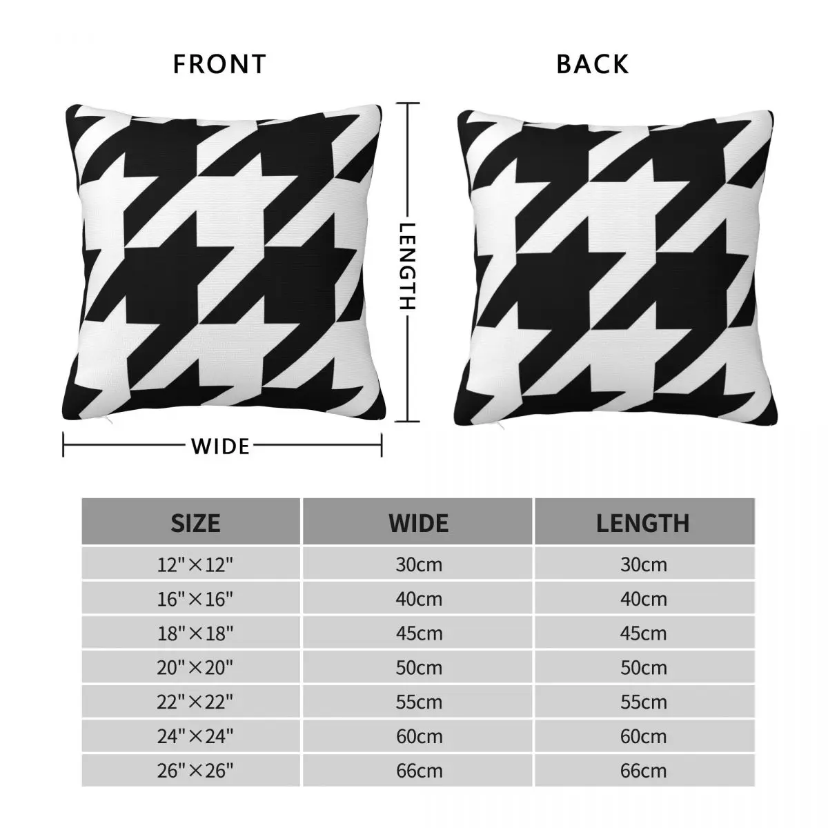 Classic Houndstooth Large Square Pillowcase Polyester Linen Velvet Creative Decor Throw Pillow Case Sofa Seater Cover Wholesale