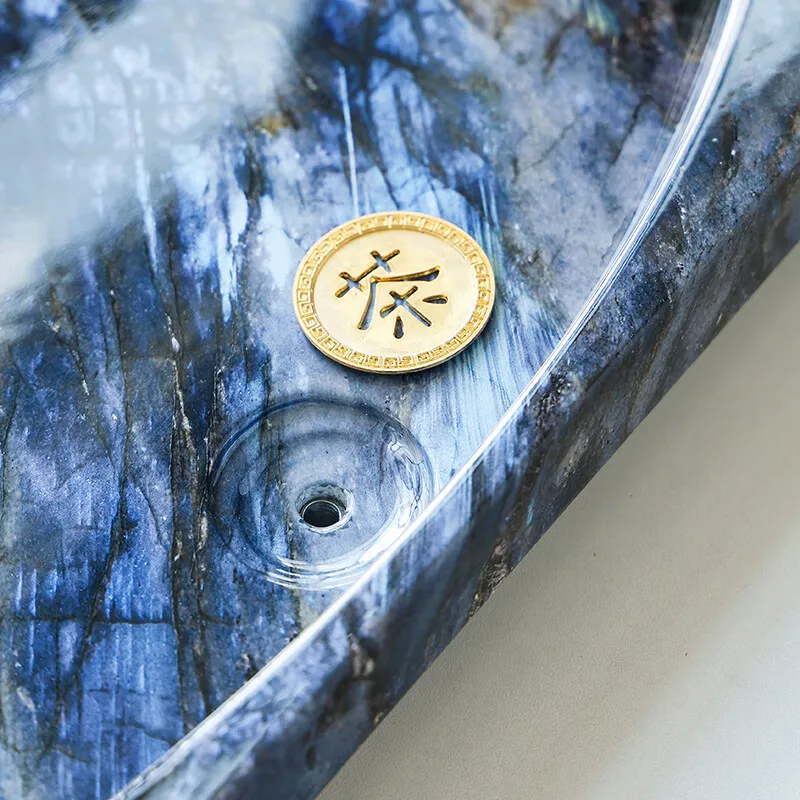 

Seiko stone sealing glaze stone tea tray office household tea tray modern advanced sense single layer direct drainage Apartment