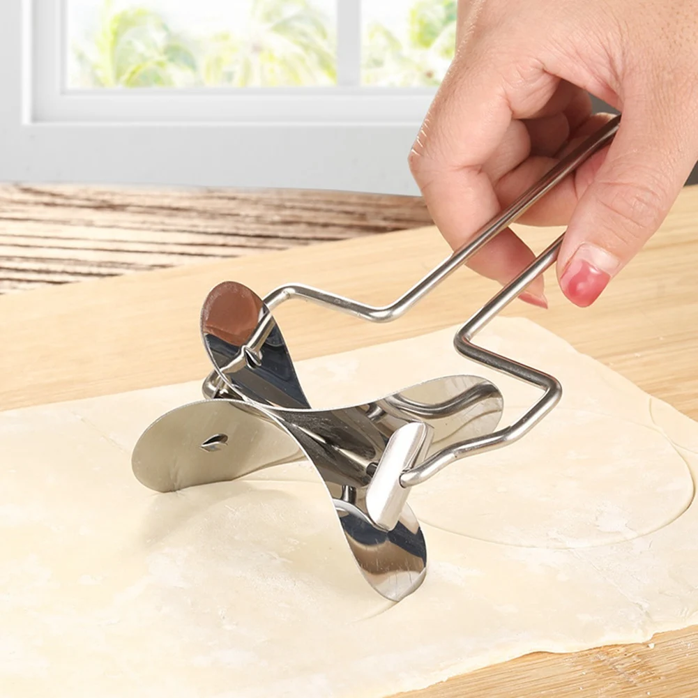 Present Dumplings Maker 8 Pcs, Press Mold Set and Cutter for Chinese Wonton, Gyoza Skin Tools