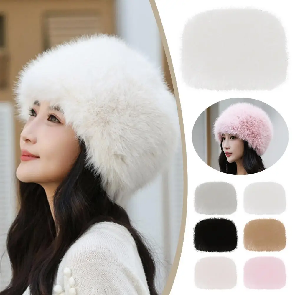 Luxurious Faux Fur Bucket Hat For Women Warm And Fashionable Winter Hat In Pink Y2k Plush Fisherman Cap Ear Protectio A7q3