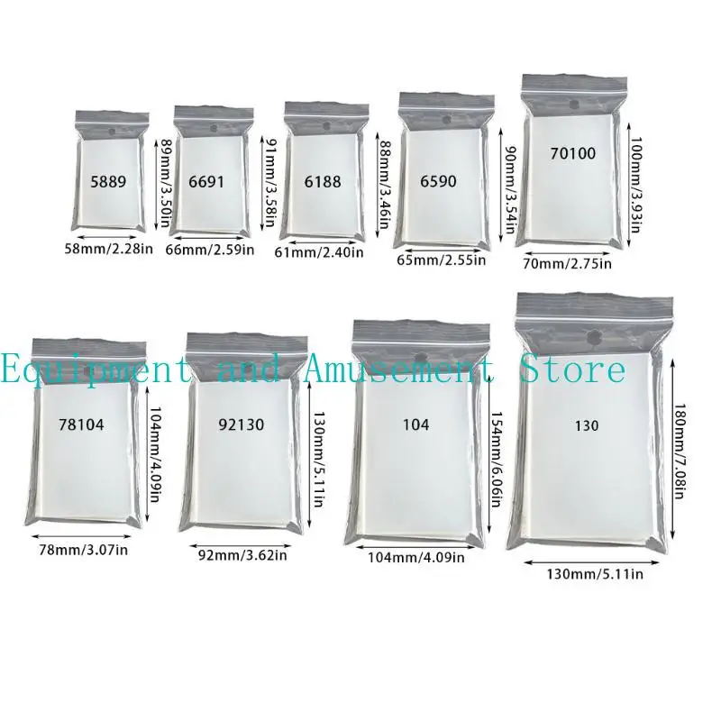 Y1uc 50pcs verschillende Clear Penny Card Mouwen voor bord- en ruilkaarten