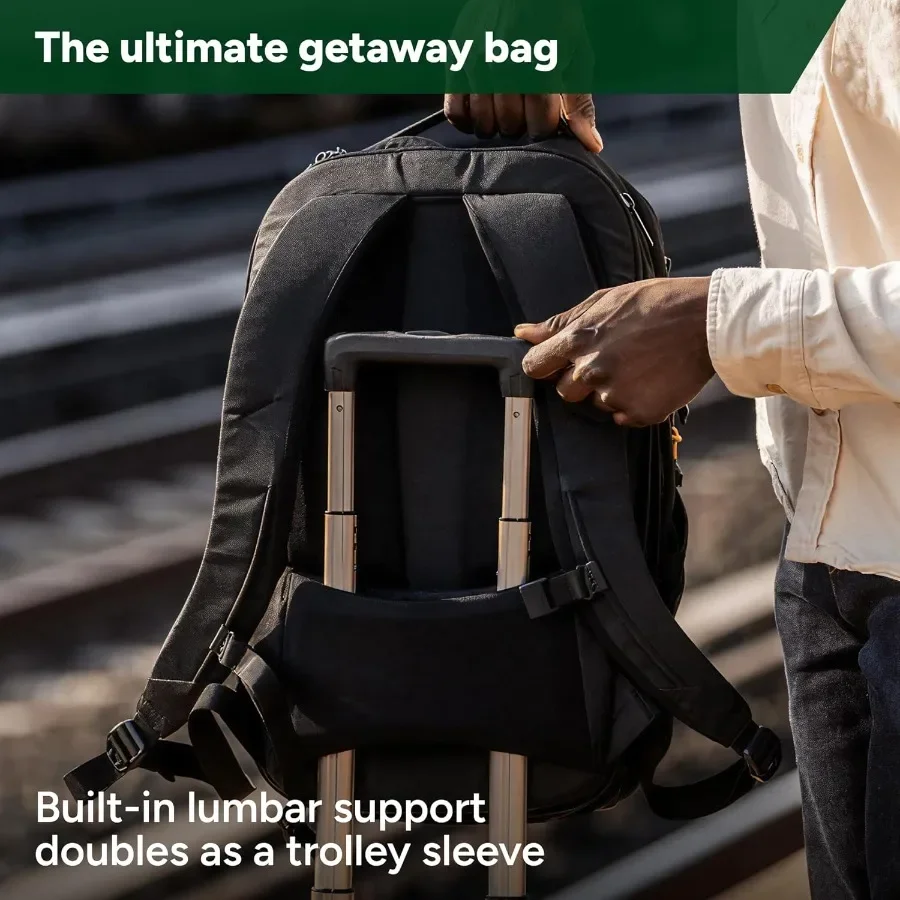 Halfday Roamer All-in-One Travel Backpack 15" Laptop Compartment Built-In Shoe/Laundry Pouch Magnetic Sternum Strap Padded Shou