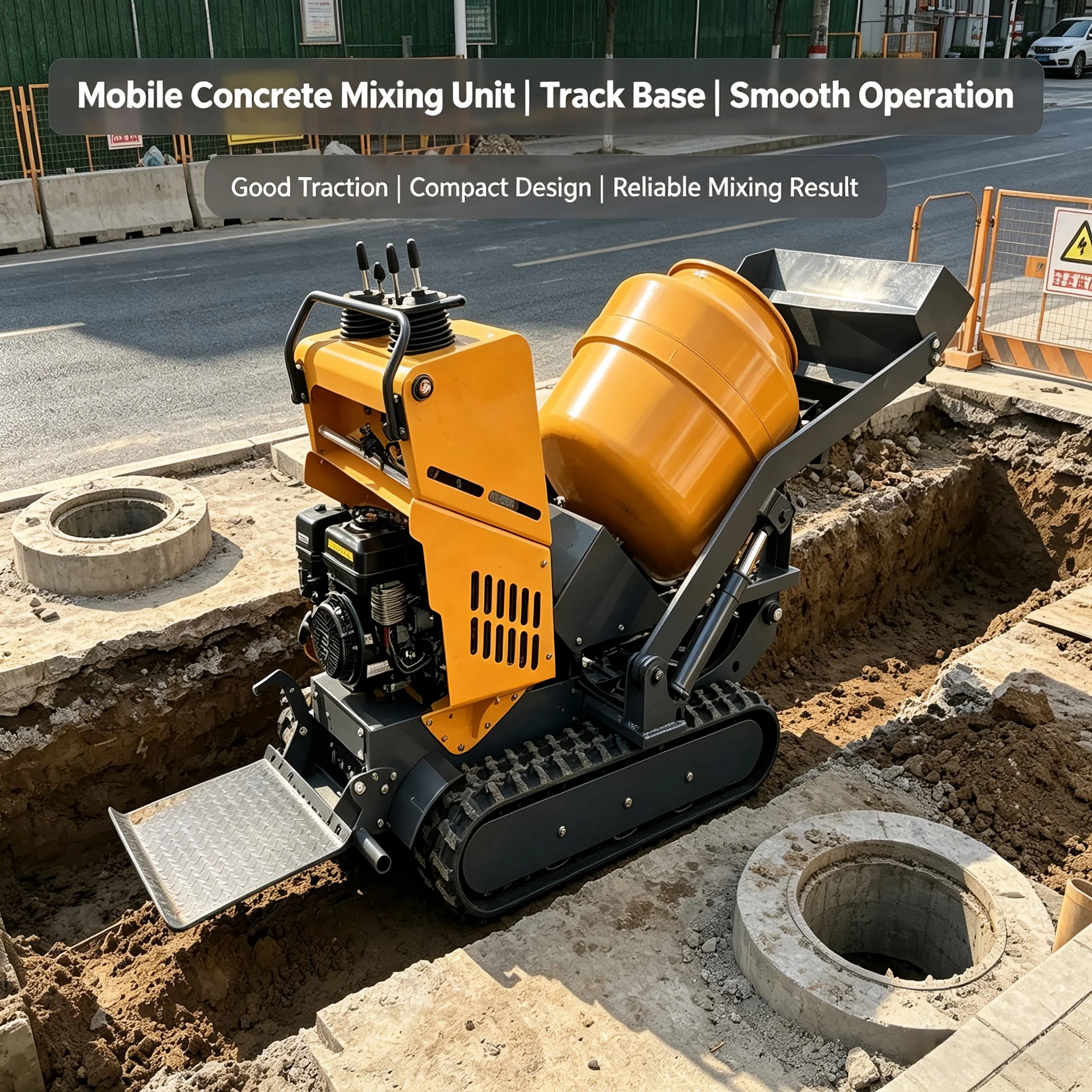 Factory Direct Mini Tracked Concrete Mixer Truck Diesel Powered Crawler Cement Mixer Crawler Mixer Dumper