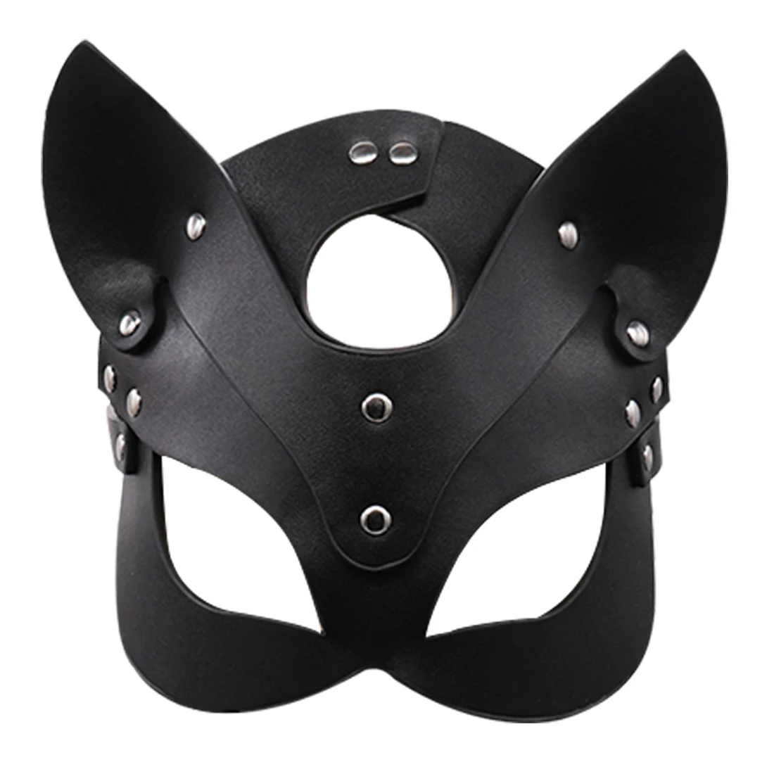 Máscara de Raposa Meia Face de Couro para Mulheres, Coelhinha Cosplay, Máscaras Extravagantes de Halloween, Masquerade Cat, Festa, Acessórios