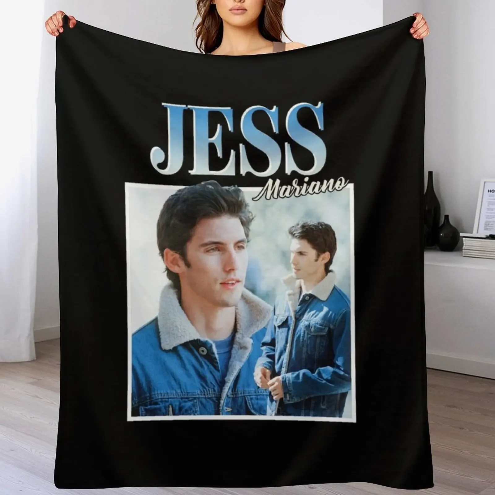 

Jess Mariano 90's Vintage Throw Blanket Cozy Throw Blanket Birthday Gift for Him Her