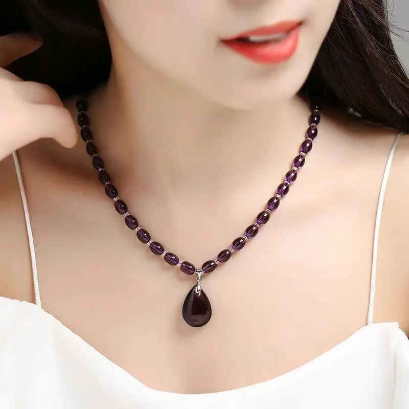 Amethyst Necklace Crystal Bracelet Craft Crystal Decorativas Raw Stone Jewelry Fashionable atmosphere