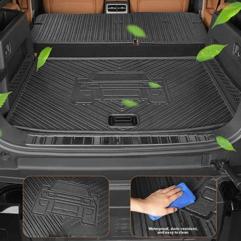 

Комплект из 3-х ковриков для багажника Chery iCAR V27 2026: TPE-коврики для заднего багажника, водонепроницаемые, с защитой от царапин, и защитные накладки на спинки сидений