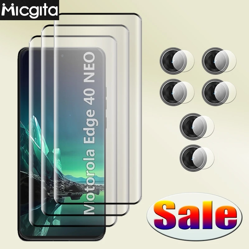 

6 в 1 для Motorola Edge 40 Neo экран Закаленное стекло пленка Противоударная защита от царапин Edge 40 Neo мягкая волоконная пленка для объектива