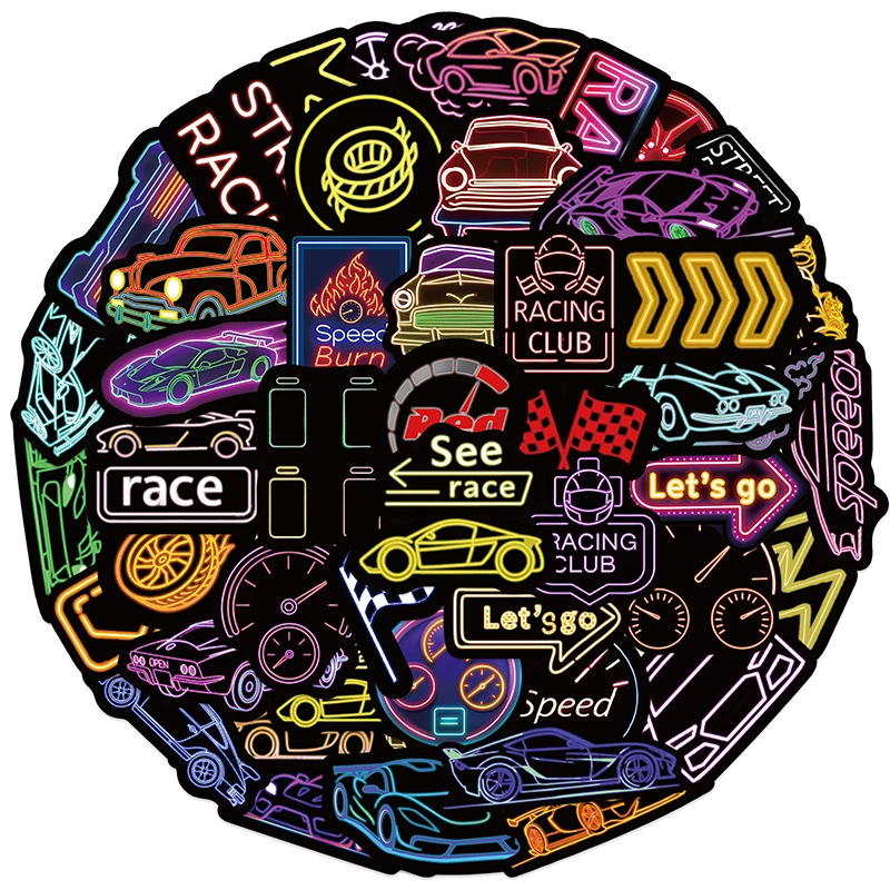 50PCS Cool Neon Sti…