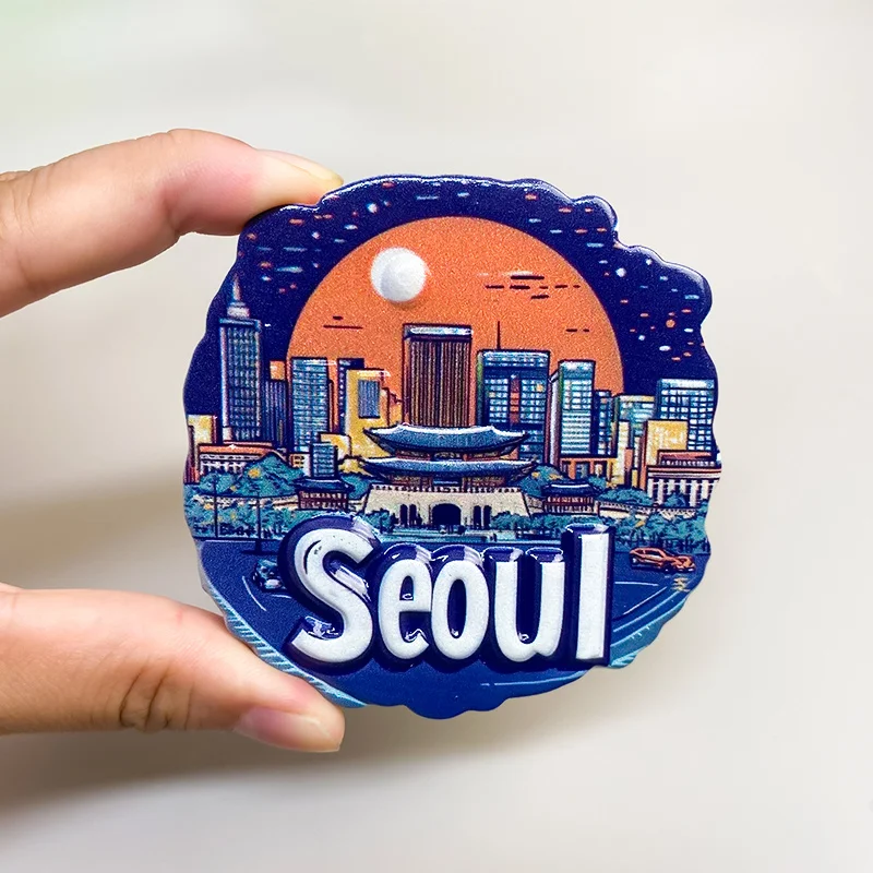 

South Korea Seoul Dopamine City Building Home Decoration Resin 3D Refrigerator Magnet World Travel Souvenirs