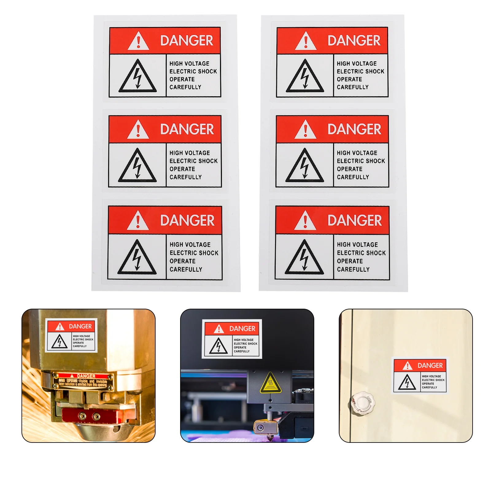 

6pcs Anti-electric Shock Labels Shocks Stickers Warning Signs Voltage Safety High Pressure Decals Caution Traffic Safety