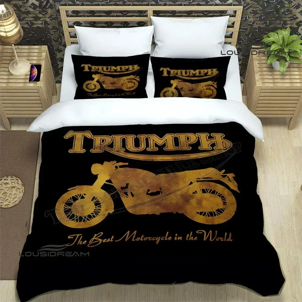 3PCS Single-sided Printed Duvet Fashion T-Triumph Bedding Set Duvet Comfortable Breathable Sheet Single King Queen DifferentSize