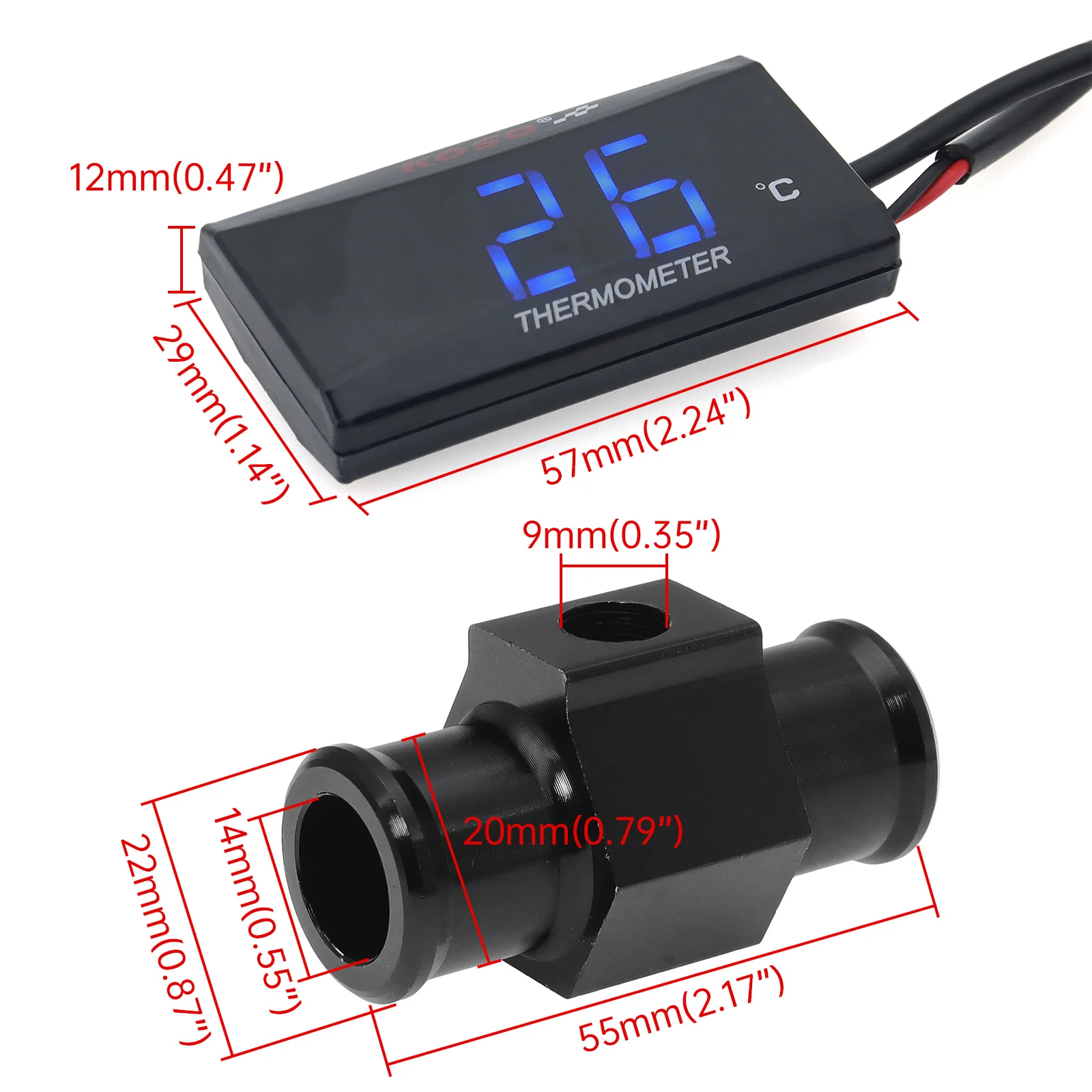 Motorcycle Water Temperature Gauge Mini Thermometer Temp gauges Scooter Racing For XMAX250 300 NMAX CB 400 CB500Xsor