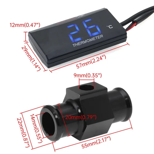 Imagen 2 del producto Medidor de temperatura del agua para motocicleta, Mini termómetro, medidores de temperatura, Scooter de carreras para XMAX250 300 NMAX CB 400 CB500Xsor