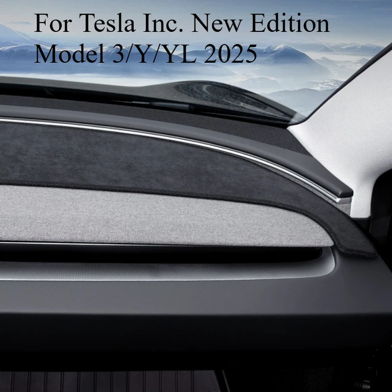 

Для Tesla Inc. Model 3 HIGHLAND 2025 Приборная панель Темная накладка на центральную консоль Защита от солнца и теплоизоляция Аксессуары для интерьера