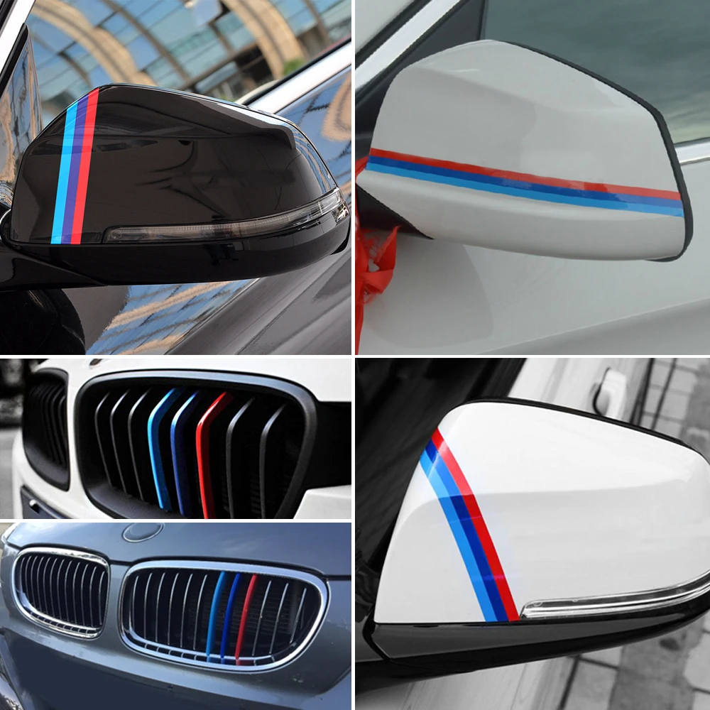 3 Color Front Bumper Grille Grill Vinyl Reflective Strip Sticker Decals M Sport For Bmw M3 M5 E36 E46 E60 E90 E92 Decoration