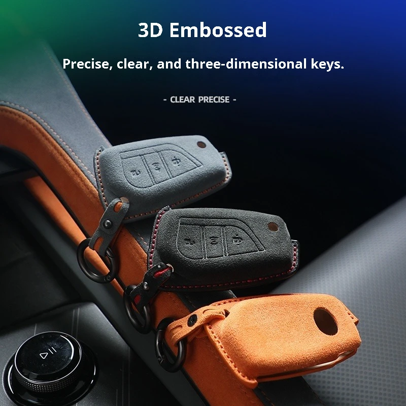 Car Remote Key Case Fit For Camry RAV4 Corolla Levin Corolla Levin Altis Axio Series Suede Car Key Cover Protective Accessories