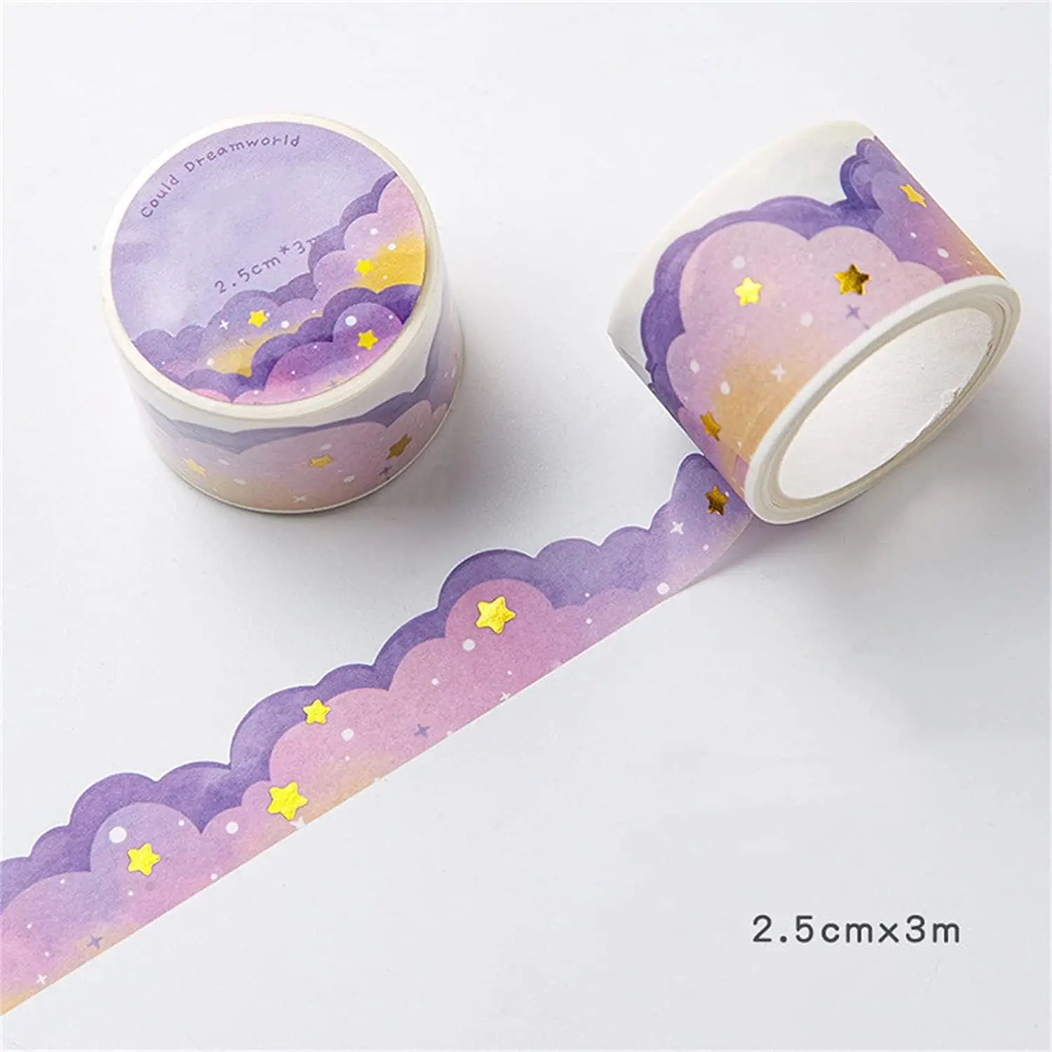 8 Rolls Color Cloud Washi Tape 25mm Wide Kawaii Cute Masking Tape for Scrapbook Bullet Journal Planner Arts Crafts