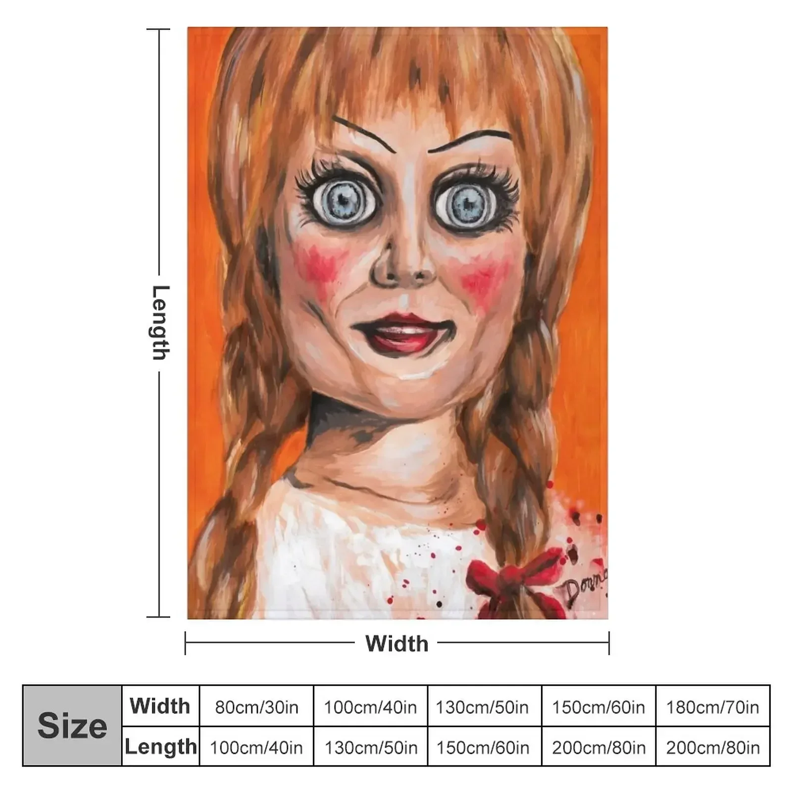 Annabelle Horror Doll Throw Blanket Sleeping Bag Cute Plaid Custom Hairys Blankets