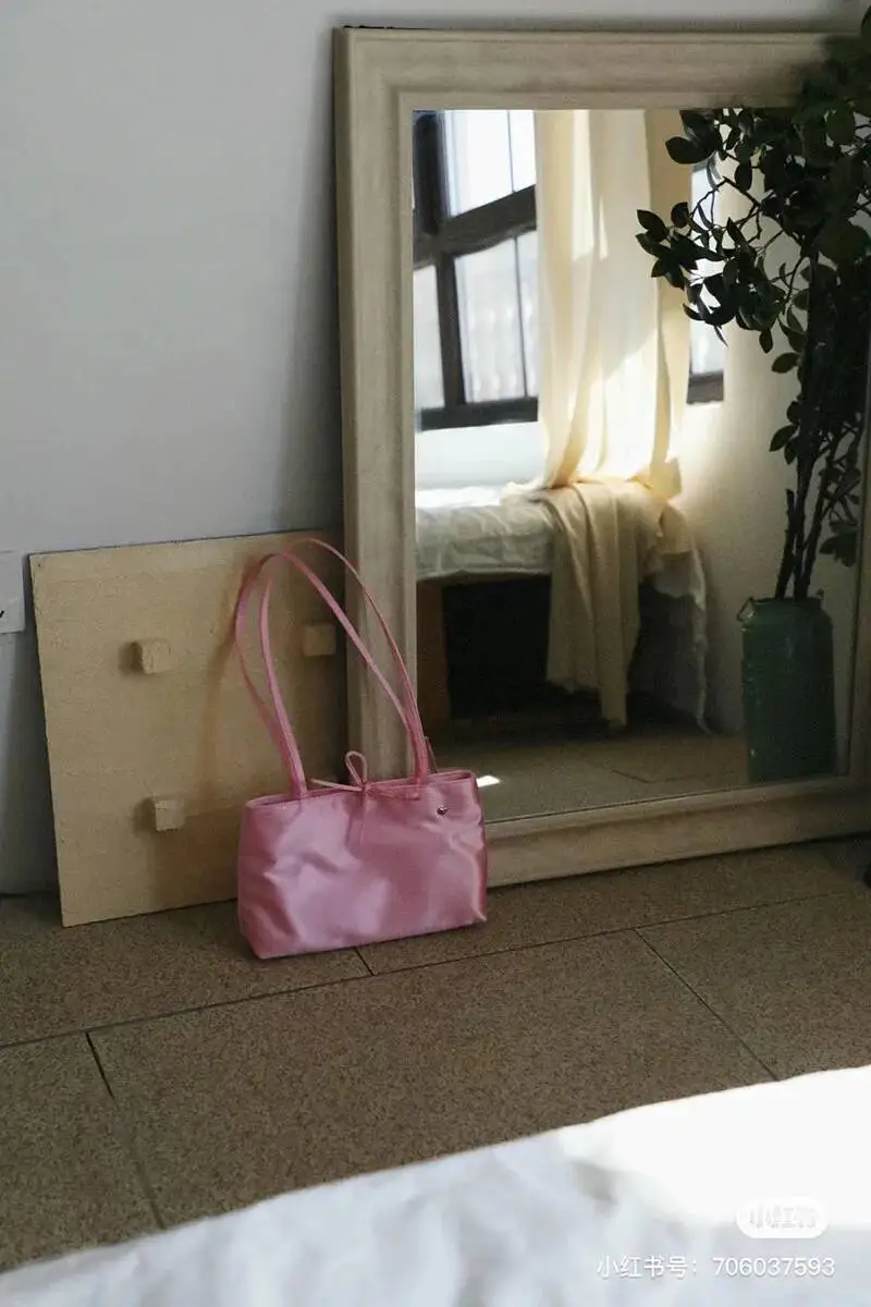 Bloom Hot Girls Satin Pink Shoulder Women Fairycore Aesthetic Large Capacity Handbag Tote Bag Female Versatile Y2k Bags