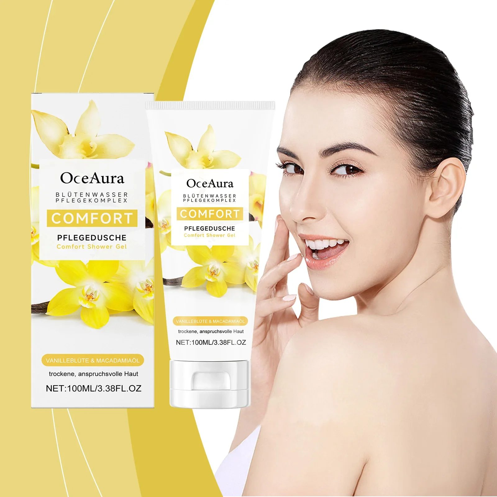 

Vanilla Comfort Body Wash - 100ml Light Plant-Based Hydration, Gentle Cleansing, Moisturizing Formula for All Skin Types