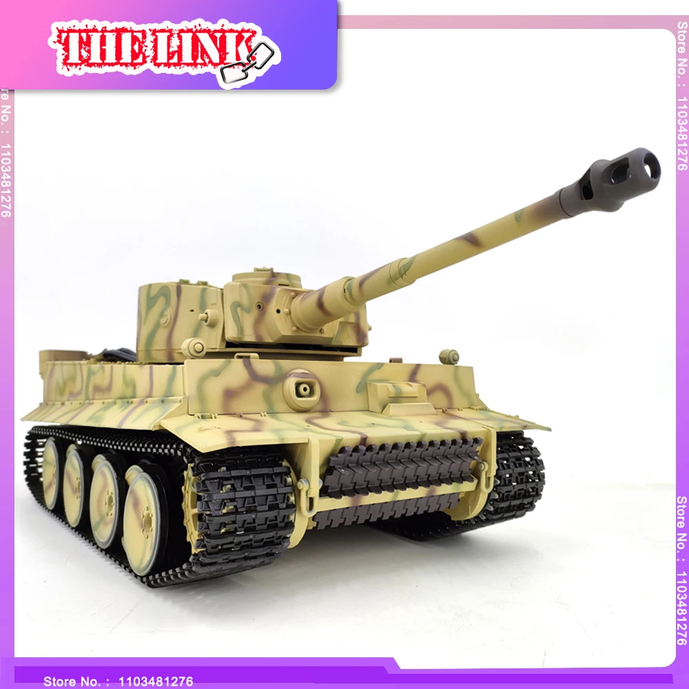 Henglong 1:16 Remote Control Tank 3818-1 German Tiger I Camouflage Tiger Heavy Smoke Emission Sound Rc Tank Effect Toy Boy Gifts