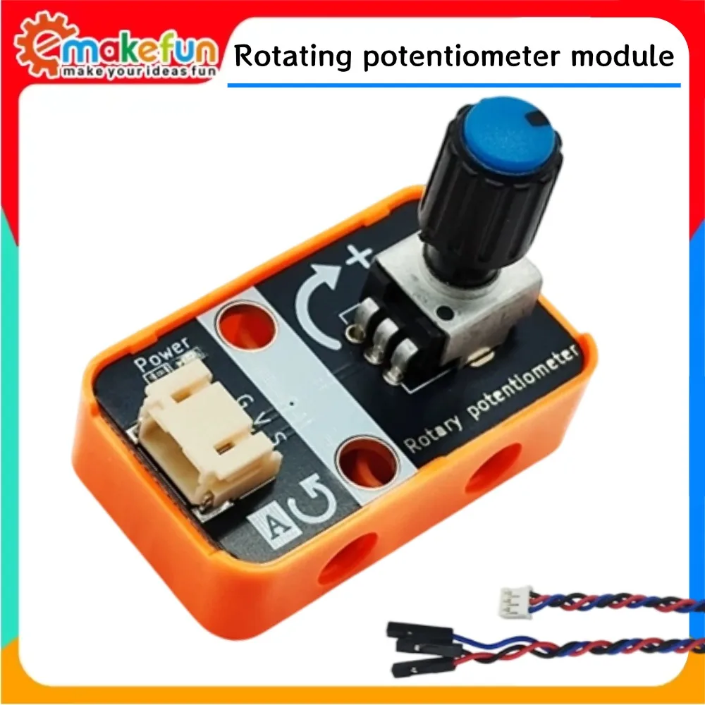Rotary Potentiometer Sensor Module 3Pin PH2.0 Connector 3.3V-5V Analog Output Compatible with ESP32/Arduino/Raspberry Pi