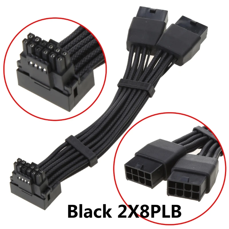 RTX4090 RTX4080 12VHPWR 16P(12+4) to 4x8-pin Splitter 12VHPWR to 4x8pin 3x8Pin 2x8Pin 90 Degree Elbow Connector Adapter