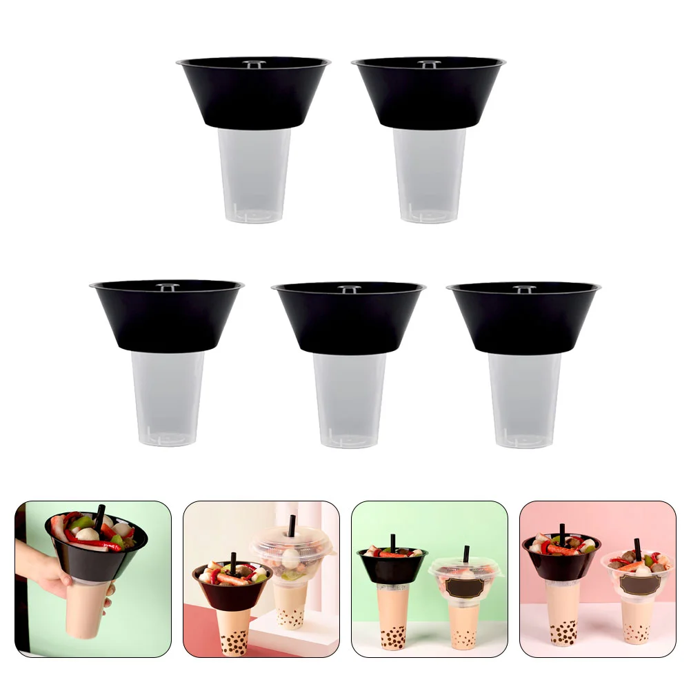 5 Sets Drink Cup Clear Coffee Mug Beverage Container Milk Tea Plastic Pp Versatile Water Toddler Outdoor Snack Tray