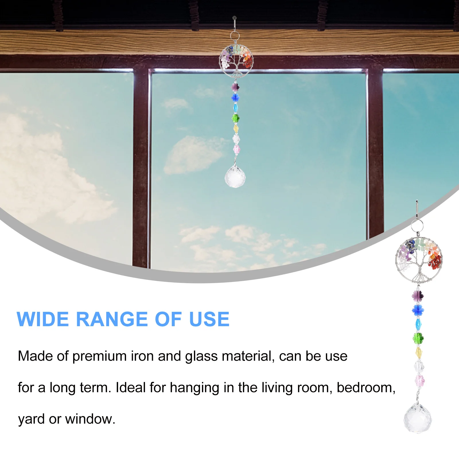 

Crystal Car Pendant Hanging Decor Tree of Life Prism Chandelier Ornament Home Garden Decoration Hanging Ornament