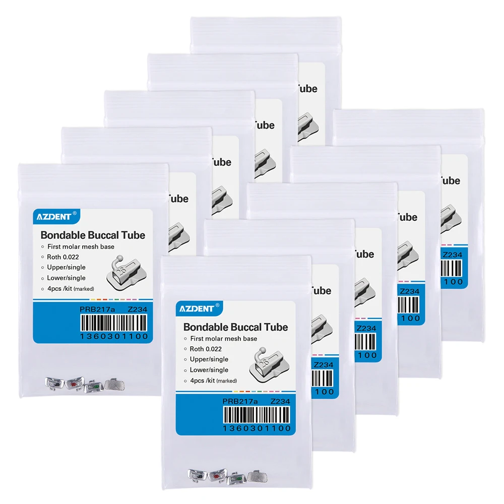 10 Packungen AZDENT Dental Kieferorthopädische Bukkalröhrchen 1./2. Molar Mesh Base Nicht umwandelbar Bondable Roth MBT Edgewise 0,022/0,018 – Detail 7