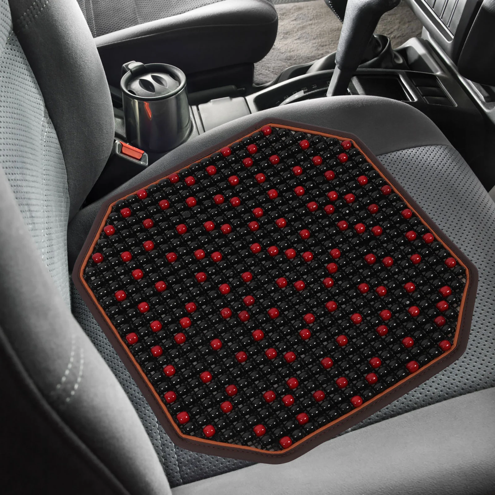 1PC Automobile Seat Cover Natural Wood Bead Car Seat Cushion Massage Breathable Cool Seat Mat for Car Office Home ( Color)