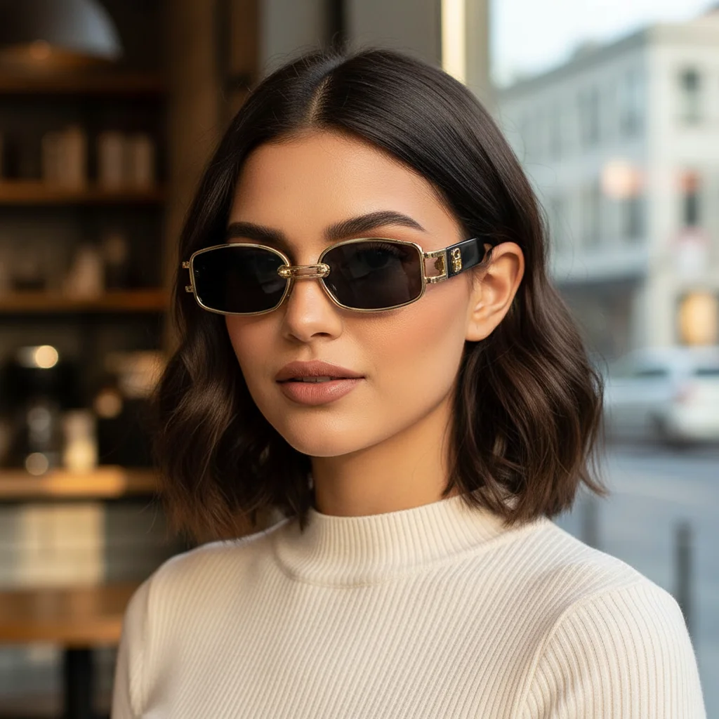 Trendige Punk-Sonnenbrille mit Vollrahmen, blendfrei, schwarze Gläser, hochauflösende Sicht, Augenschutz, Brillen für Damen und Herren