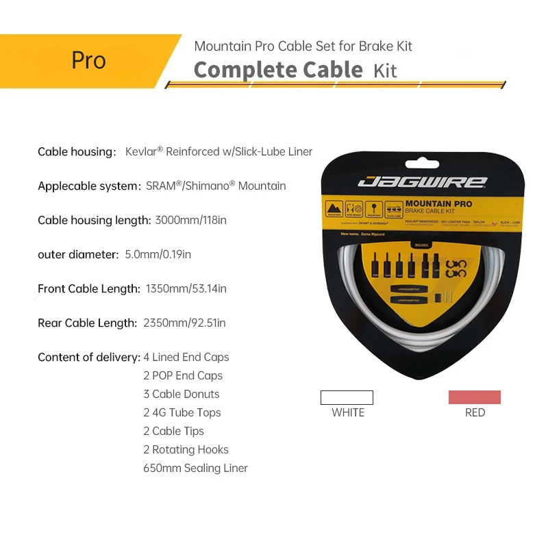 JAGWIRE Mountain Pro خفيفة الوزن MTB دراجة كابل فرامل يد الإسكان مجموعة دراجة هوائية جبلية طقم فرامل ملحقات الأسلاك الداخلية #2