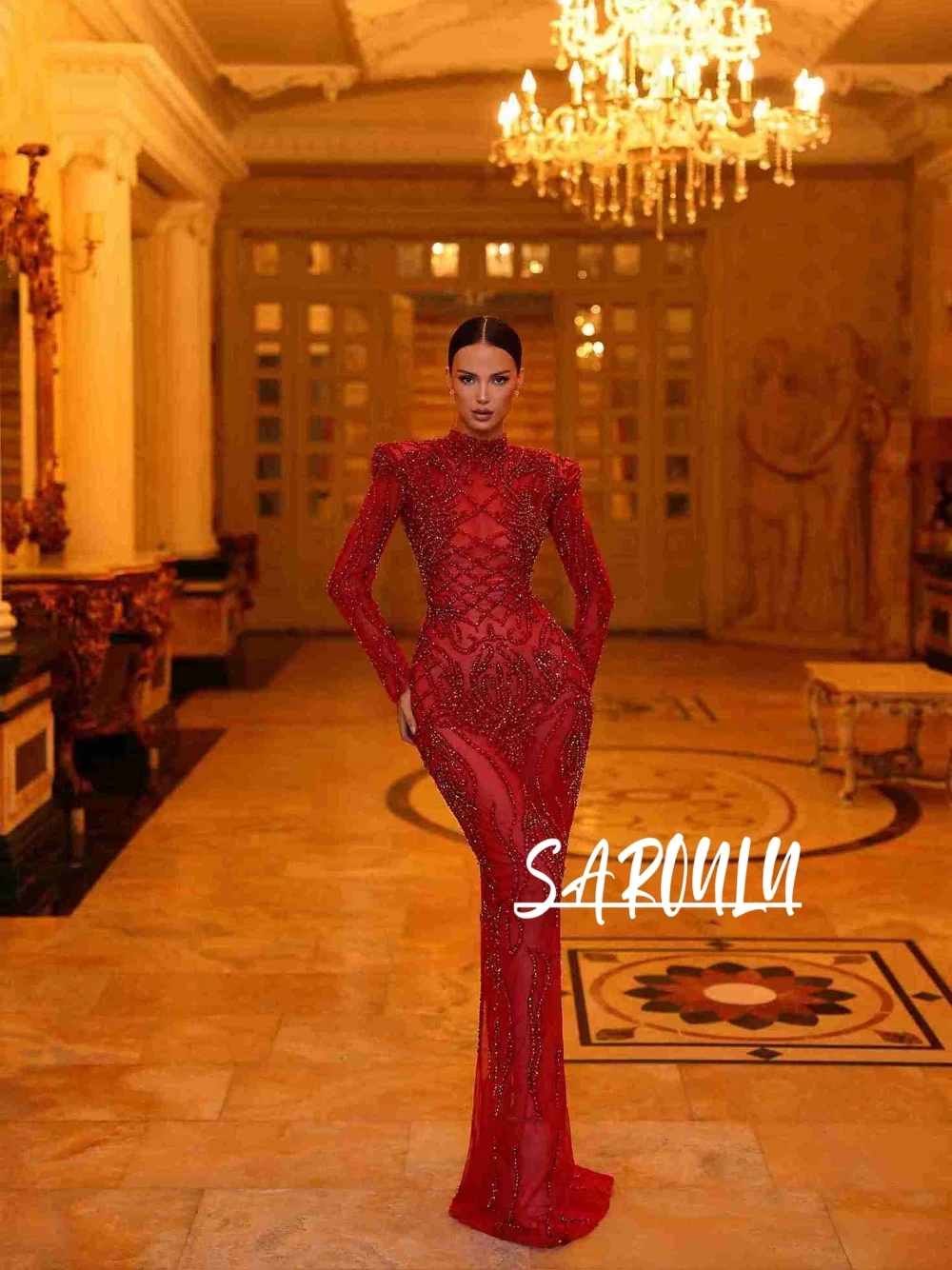 

See Through Bodycon Prom Dress Sexy Gorgeous Beaded Sequined Evening Gown For Women Shimmering Fashion Cocktail Galas Wear