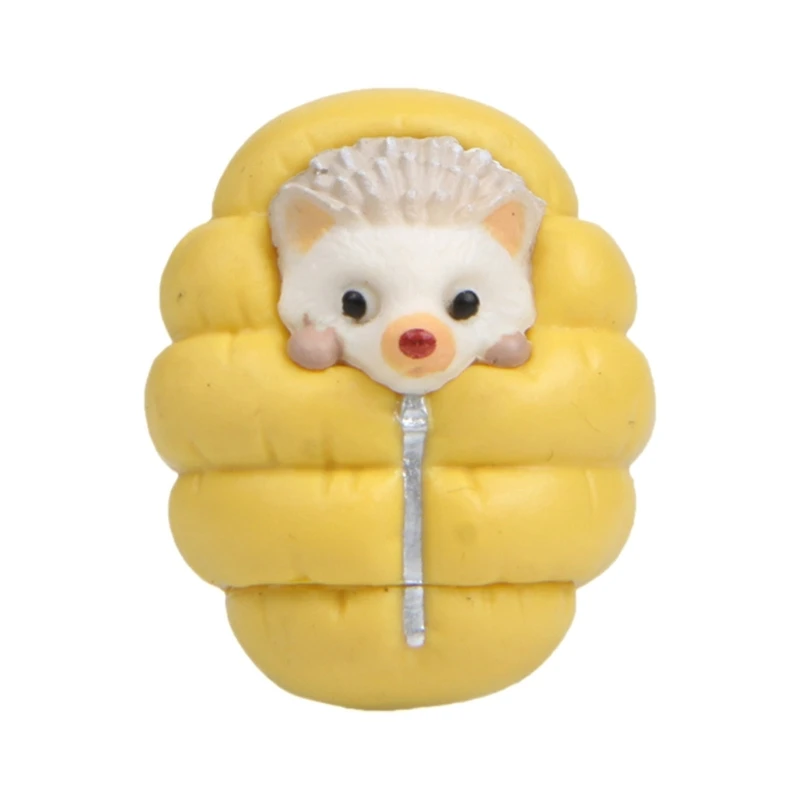 Cartoon Miniature Hedgehog Wrap in Bag Toy Ornament for Nursery Desk Decoration