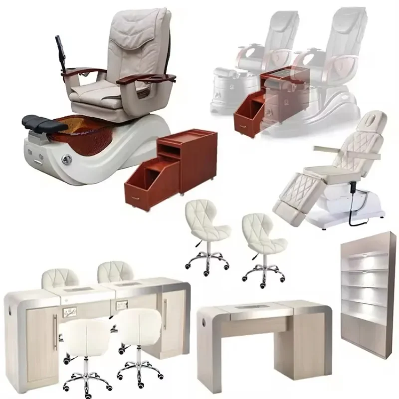 Beauty Furniture Manicure And Pedicure Chair Glass Nail Table