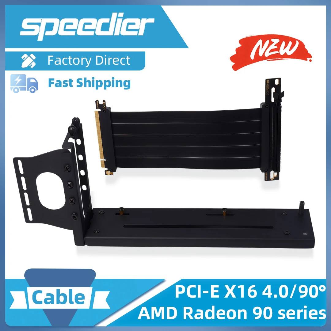 

Черно-белый вертикальный кронштейн для крепления видеокарты с удлинительным кабелем PCI-E 4.0 X16 длиной 20 см, 90 градусов