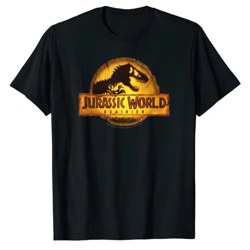 Jurassic World: Dominion T-Rex Logo T-Shirt Dinosaur Lover Outfit Graphic Tee Y2K Tops Cute Cartoon Apparel for Kids Adults