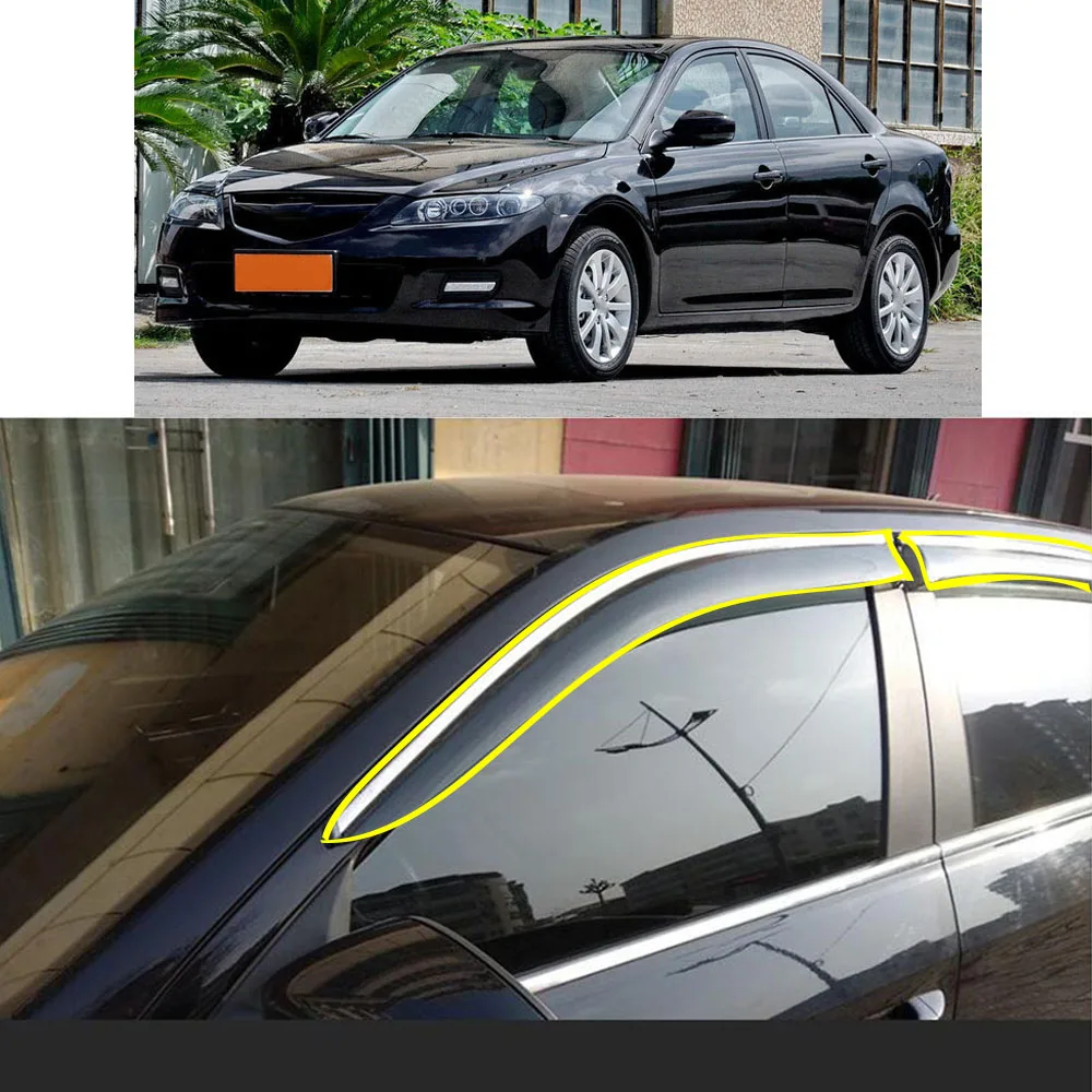 

Car Body Styling Sticker Plastic Window Glass Wind Visor Rain/Sun Guard Vent Parts For MAZDA 6 2010 2011 2012 2013