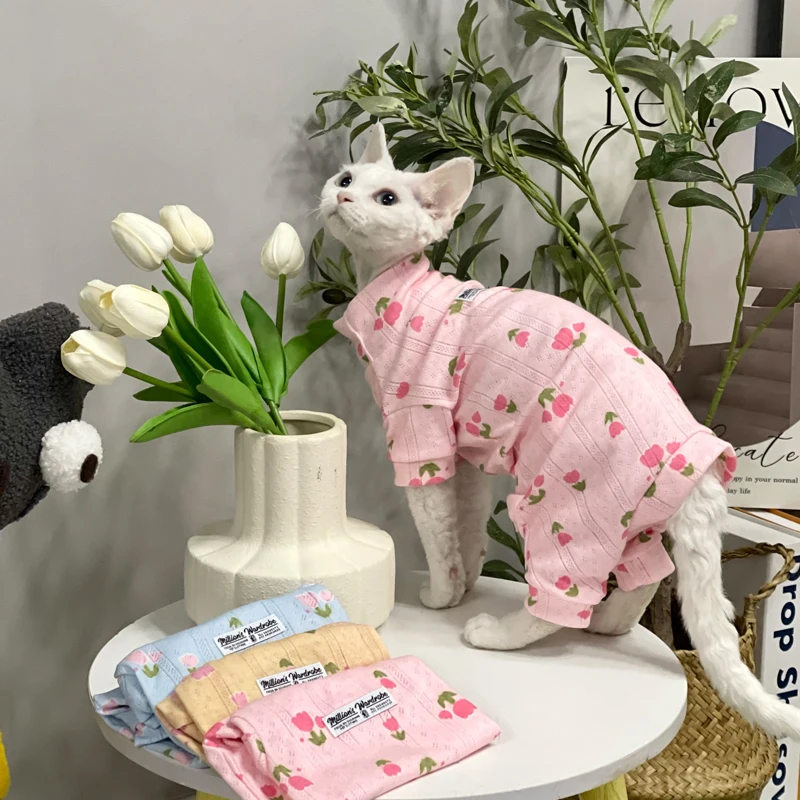 Nieuwe Hairless Cat Trui Comfortabele Sphynx Kleding Zachte Baby Katoenen Jas Voor Devon Rex Met Coltrui Sping Huisdier Kat Doek