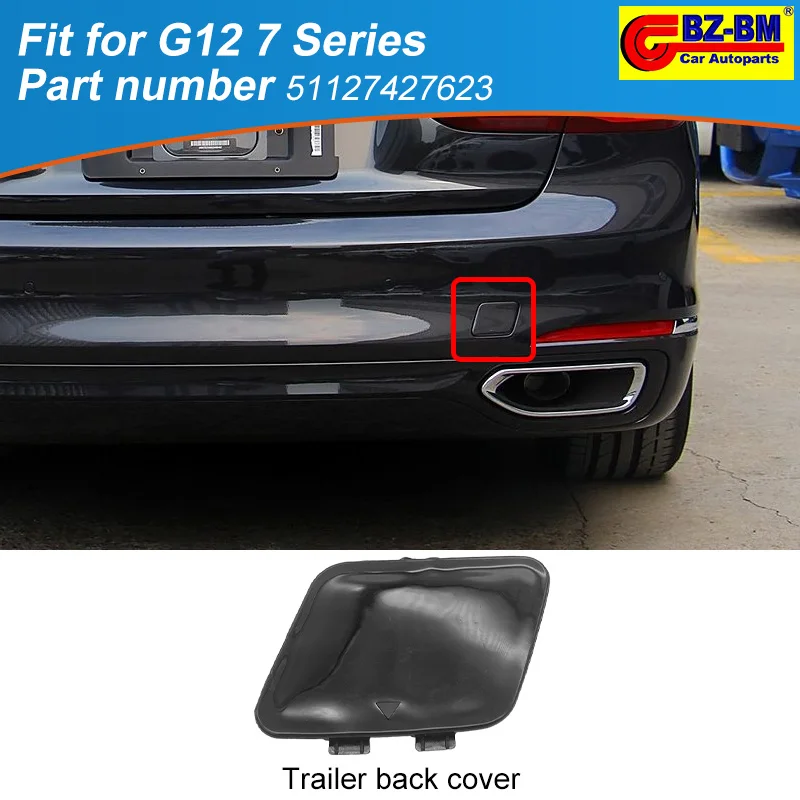 rear Bumper Tow Hook Trailer Cover Cap Hauling Eye Lid For bmw G12 7 Series  51127427623